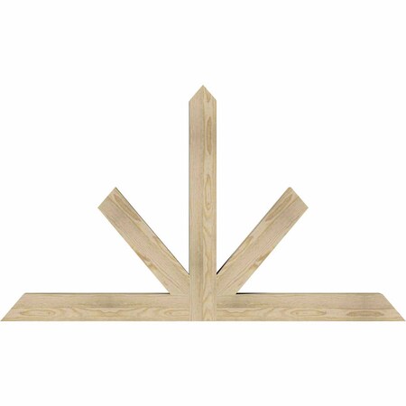 Ekena Millwork Saratoga Rough Sawn Timber Gable Bracket, Douglas Fir, 60"W x 35"H x 4"D x 4"F, 14/12 Pitch GBW060X35X0404SAR00RDF